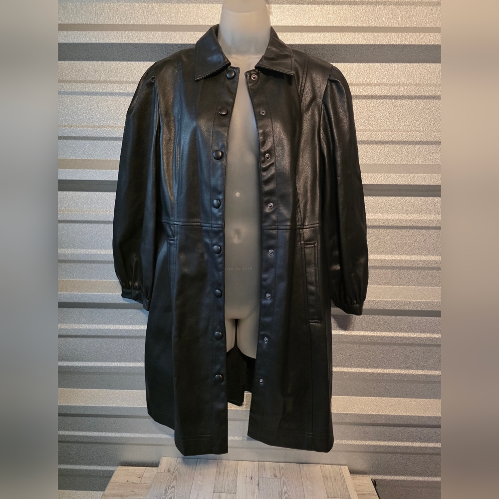 Black artificial Leather Women's Dress